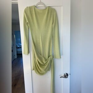 Meshki Light Green Textured Knit Dress